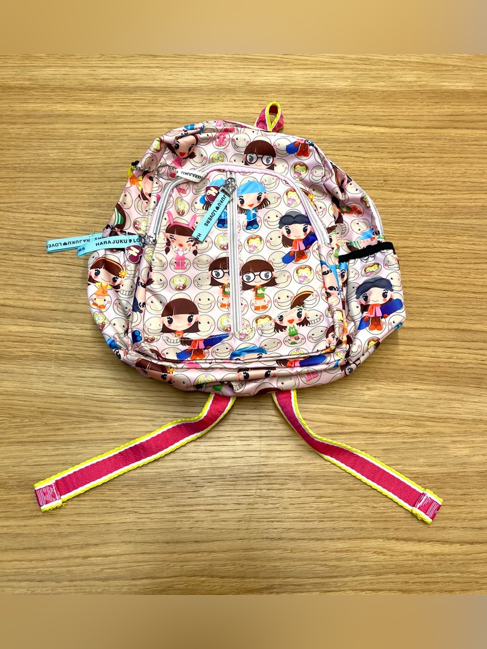 Harajuku Lovers Backpack Pink Gwen Stefani Character Print Design